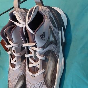 Adidas size 16 grey and white